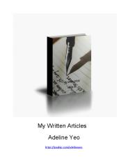 Free E-book My Written Articles