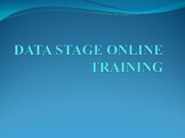 Data stage training | Data stage online training US, UK