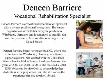 Deneen Barriere - Volunteer Work