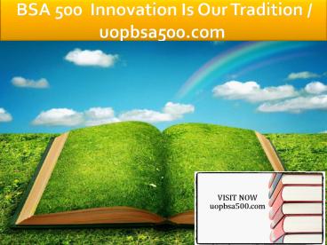 BSA 500  Innovation Is Our Tradition / uopbsa500.com