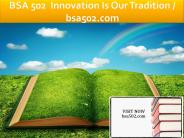 BSA 502  Innovation Is Our Tradition / bsa502.com