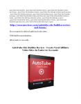 Full detail of AutoTube Site Builder and $13000 bonuses pack