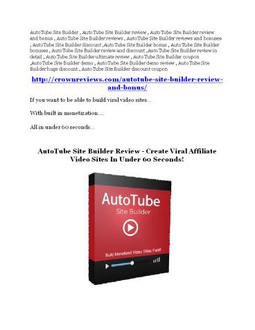 AutoTube Site Builder ultimate preview and demo in action