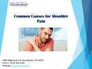 Common Causes for Shoulder Pain