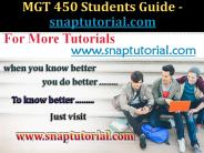 MGT 450 Course Seek Your Dream / snaptutorial.com