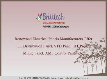 Power Control Panel Manufacturers