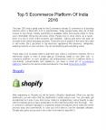 Top 5 Ecommerce Platform Of India 2016