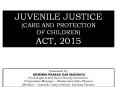 Juvenile Justice Act 2015 PowerPoint PPT Presentation