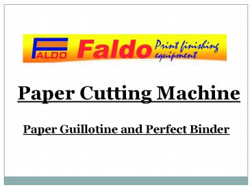 Paper Cutting Machine Online