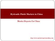 Hydraulic Fluids Markets in China