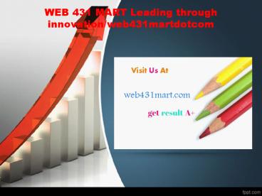 WEB 431 MART Leading through innovation/web431martdotcom