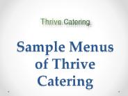 Sample Menus of Thrive Catering