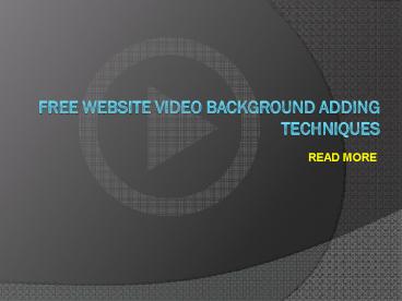 Free website video background Adding techniques 