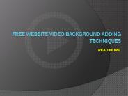 Free website video background Adding techniques 