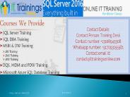 SQL sever online training classes in canada