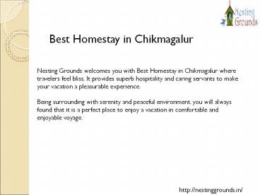 Homestay in Chikmagalur Best