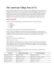 American College Test Practice Questions
