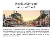 Bisola Akinyemi A Love of Travel