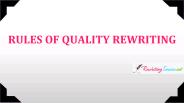 Rules of Quality Rewriting