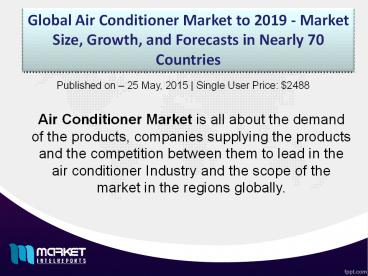 New research report on Global Air Conditioner Market with complete industry outlook