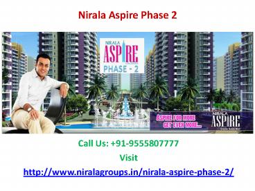 Nirala Aspire Phase 2 launches 2/3/4 apartments