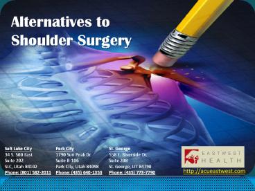 Alternatives to Shoulder Surgery by - Acueastwest