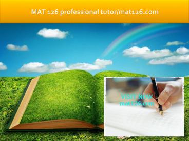 MAT 126 professional tutor/mat126.com