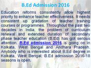 B.Ed Admission 2016