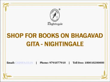 Shop for Books on Bhagavad Gita - Nightingale (1)