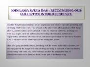 Join Lama Surya Das – Recognizing our collective interdependence.
