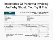 Importance Of Performa Invoicing