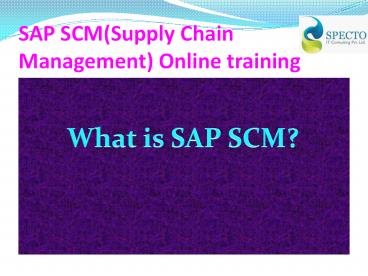 SAP SCM Online Training in Canada