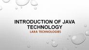 Introduction of Java Technology
