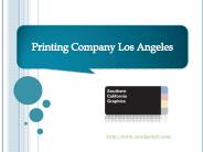 Printing Company Los Angeles