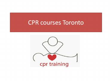 CPR Courses Toronto