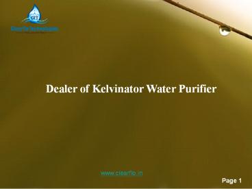 Kelvinator Water Purifier Dealer In Chennai