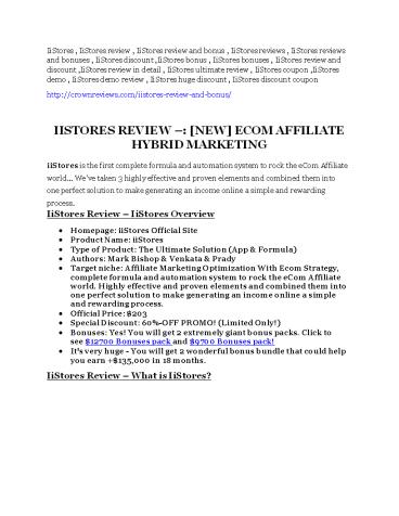 IiStores review demo