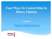 Four Ways To Control Risk In Binary Options