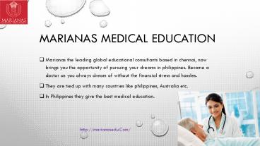 Study MBBS In Abroad | Marianas Medical Education