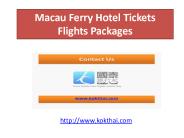 Macau Ferry Hotel Tickets Flights Packages