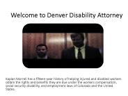 Welcome to Denver Disability Attorney- Kaplan Morrell