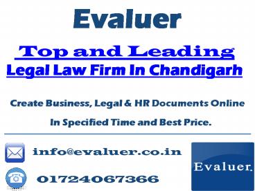 Evaluer - Top and Leading Legal Law Firm In Chandigarh