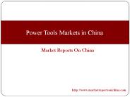 Power Tools Markets in China