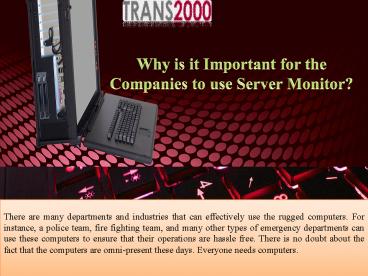 Choosing the Right Rugged Computers