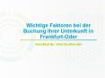 Wichtige Faktoren bei der Buchung Ihrer Unterkunft in Frankfurt-Oder PowerPoint PPT Presentation