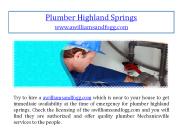 plumber highland springs