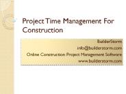 Project Time Management For Construction