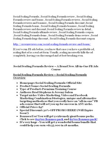 Social Scaling Formula review (1)