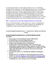 Social Scaling Formula review