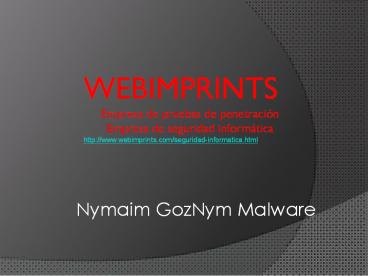 Nymaim GozNym Malware